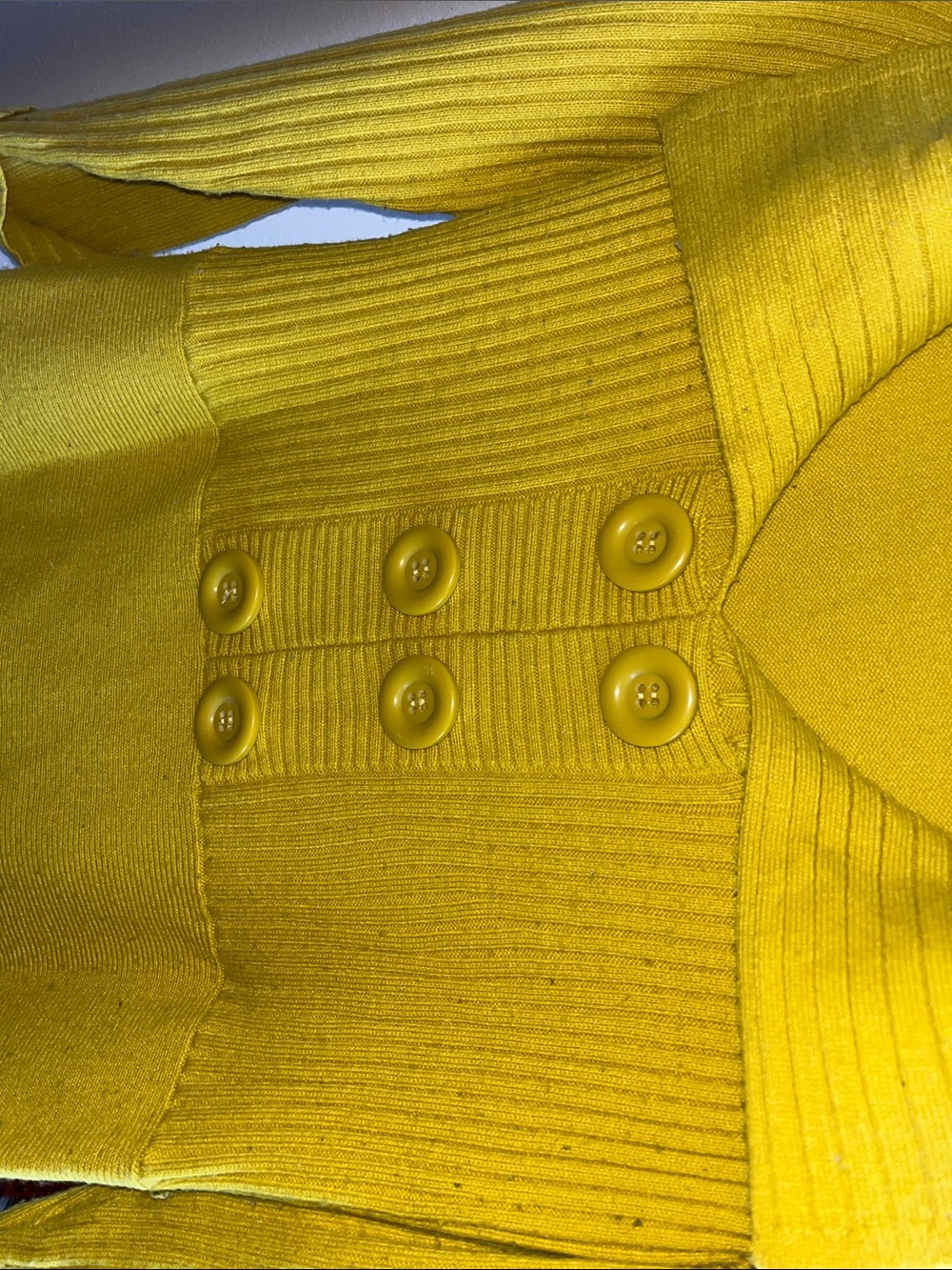 Le Château Mustard Yellow Ribbed Sweater - Picture 3 of 5